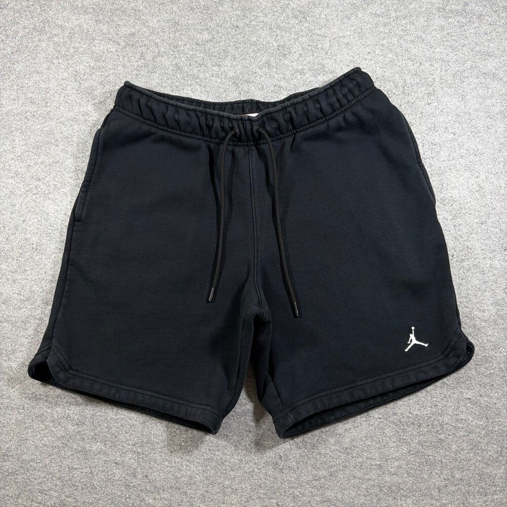 Air Jordan Fleece Sweat Shorts Mens M Black Jumpman Logo Cotton Drawstring